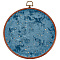 Galaxy Enamel Pin Hoop, Corduroy Wall Hanging Brooch,  Flat Round, Steel Blue, 240x215x10mm, Hole: 17.5x22.5mm