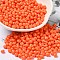 6/0 Opaque Baking Paint Glass Seed Beads, Teardrop, Tomato, 4.5~5x4x3~3.5mm, Hole: 0.9mm, about 5625Pcs/Pound