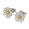 Non-Tarnish 304 Stainless Steel Stud Earrings, Flower, White, 10x10mm