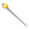 Alloy Ruler Bookmark, Yellow Chalcedony  Cabochon Bookmark, 120x20mm