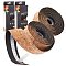 PU Leather Bicycle Handle Strapping Bands, Self-adhesive Bicycle Bar Grips Cover, Flat with Cork Texture Pattern, Camel, 29~30mm, about 2.15m/strand, 2 strands/box