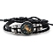 Constellation PU Leather Triple Layer Multi-strand Bracelets, Braided Adjustable Bracelets, Cancer, 7-1/8 inch(18cm)