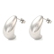 Non-Tarnish 304 Stainless Steel Studs Earrings, Jewely for Women, Teardrop, Stainless Steel Color, 19.5x10mm