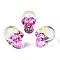 K9 Glass Display Decorations, Skull, for Halloween, Pink, 22x18x26mm