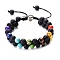 Frosted Agate Double-Layer Braided Beaded Bracelets, Mixed Color, 7-1/8~13 inch(18~33cm)