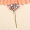 Flower Fan Cloth Hair Sticks, Hair Accessories for Women & Girls, Turquoise, 150mm