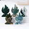 Natural Moss Agate Carved Flame Shape Figurines, for Home Office Desktop Decoration, 60~80x40~50mm