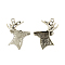 Tibetan Style Christmas Reindeer/Stag Head Alloy Pendants, Cadmium Free & Lead Free, Antique Silver, 49.7x44.5x8mm, Hole: 4mm, about 47pcs/500g