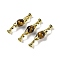 Natural Tiger Eye with Brass Fold Over Clasps, Real 18K Gold Plated, Long-Lasting Plated, Rack Plating, Round, 38mm