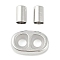 304 Stainless Steel Slider Stopper Beads and Cord End Caps, with Rubber Inside, Stainless Steel Color, 12x8x3mm, Rubber Hole: 3mm