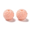 Chunky Resin Rhinestone Bubblegum Ball Beads, Round, PeachPuff, 20x18mm, Hole: 3mm