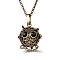 Owl Alloy Cage Pendant Necklaces, Box Chain Necklaces