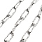 Tarnish Resistant Textured 304 Stainless Steel Paperclip Chains, Oval, Unwelded, with Spool, Stainless Steel Color, 17x7x1.6mm