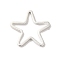 Brass Linking Rings, Lead Free & Cadmium Free, Star, 925 Sterling Silver Plated, 11x12x1mm, Inner Diameter: 7.5x9.5mm