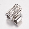 304 Stainless Steel Rhinestone Magnetic Clasps with Glue-in Ends RB-K005-01-3