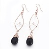 Natural Obsidian Dangle Earring EJEW-G254-A01-2