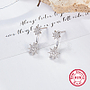 Rhodium Plated 925 Sterling Silver Front Back Stud Earrings UH8089-2
