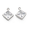 304 Stainless Steel Rhinestone Pendant STAS-Z009-15P-1