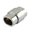 Rectangle Alloy Magnetic Clasps with Glue-in Ends for Jewelry Making PALLOY-S008-1