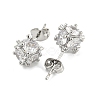 Brass Micro Pave Cubic Zirconia Ear Studs EJEW-P261-19P-2