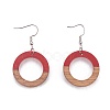 Resin & Wood Dangle Earrings EJEW-JE02991-1