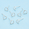 925 Sterling Silver Hollow Heart Stud Earrings STER-T005-07-3