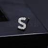 Platinum Brass Micro Pave Cubic Zirconia Stud Earrings XI6969-19-1