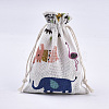 Polycotton(Polyester Cotton) Packing Pouches Drawstring Bags X-ABAG-T009-01-4