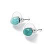 Natural Amazonite Stud Earrings for Women EJEW-E285-01P-02-2