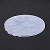 Flat Round with Flower & Butterfly Cup Mat Silicone Molds DIY-M034-29-5