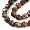 Natural Unakite Beads Strands X-G-S368-007C-3