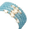 5Pcs 5 Style Natural Dyed White Jade & Pearl & Shell Star Beaded Stretch Bracelets Set BJEW-JB09495-05-4