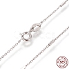Rhodium Plated 925 Sterling Silver Cable Chain Necklaces STER-L059-15P-1