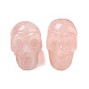 Halloween Natural Rose Quartz Skull Figurines DJEW-L021-01E-1