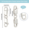 SUNNYCLUE 2Pcs 925 Sterling Silver Double Lobster Claw Clasps STER-SC0001-21S-2