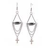 Non-Magnetic Synthetic Hematite Dangle Earrings EJEW-JE02979-1