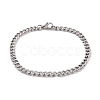 304 Stainless Steel Curb Chain Bracelet for Men Women BJEW-E031-08P-1