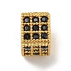 Brass Micro Pave Black Cubic Zirconia Beads KK-G493-37B-G02-1