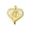Real 18K Gold Plated Brass Micro Pave Cubic Zirconia Pendants KK-H472-14G-06-1