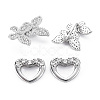Brass Micro Pave Clear Cubic Zirconia Clasps KK-S356-503-NF-2