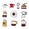 10Pcs 10 Style Coffeemaker Enamel Pins JEWB-TA00001-07-2