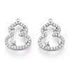 Rhodium Plated 925 Sterling Silver Micro Pave Cubic Zirconia Charms STER-T004-14P-2