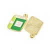 Golden Plated Alloy Enamel Pendants X-ENAM-Z017-12G-02-2