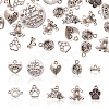 100Pcs 10 Styles Tibetan Style Alloy Puppy Pendants TIBEP-CJ0001-46-3