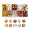 Mixed Baking Painted Crackle Glass & Glass Pearl Bead Sets HY-X0009-4mm-02-1