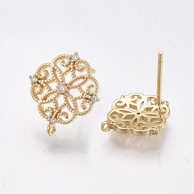 Brass Stud Earring Findings KK-T038-491D-1