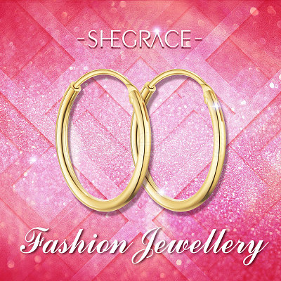 SHEGRACE 925 Sterling Silver Hoop Earrings JE670B-01-1