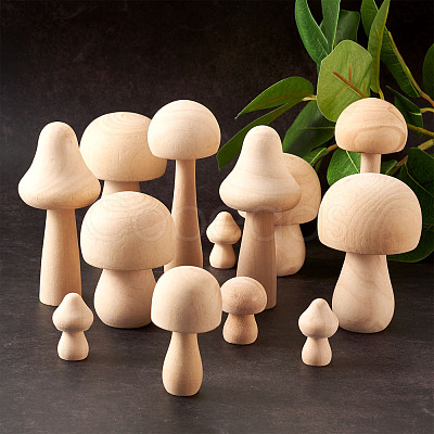 Schima Superba Wooden Mushroom Children Toys WOOD-TA0002-45-1