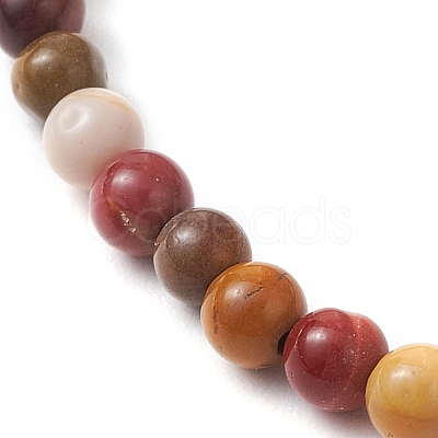 Natural Mookaite Round Beaded Stretch Bracelets for Women BJEW-JB11370-1