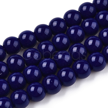 Opaque Solid Color Glass Beads Strands GLAA-T032-P6mm-03-1